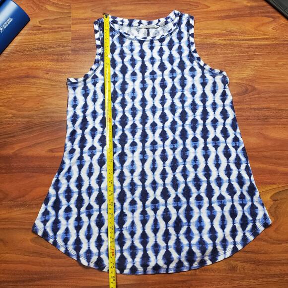 Athleta Breezy Tank Top S Blue Abstract Print Sleeveless Athleisure Women's - Picture 12 of 13